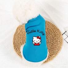 Sanrio 1 Peça Colete de Estimação Estampado com Hello Kitty, Nova Regata de Pescoço Redondo para Gatos e Cães