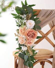 Artificial Flowers Combo, Champagne Silk Roses, Peonies, Dahlias With Stems For DIY Wedding Bouquets, Baby Shower, Table Centerpieces, Home Decor, Fake Floral Arrangements, Party Decorations - Nude Color - 查看 3