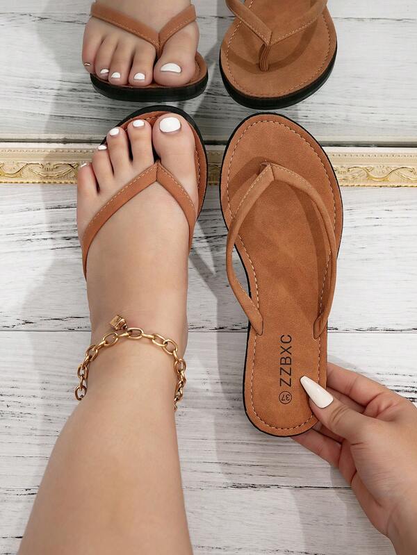 Camel Colored Flip Flops (With Widened Ankle Circumference, 2 Sizes Larger Than Regular Ankle Circumference) Bohemian Style Open Toe Lightweight, Comfortable, Breathable And Non Slip, Suitable For Beach Vacations, Daily Indoor And Outdoor Wear Khaki Non Slip Flat Bottomed Wide Last Sandals/Suitable For People With Feet To Wear Summer Sandals