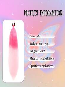 1-2 lọn tóc nối dài 26 inch màu hồng ombre tự làm để tết | Tóc giả thẳng, chịu nhiệt, bồng bềnh dành cho nữ | Thích hợp cho Halloween, Giáng sinh, các bữa tiệc ngày lễ - Nhiều màu - Xem 6