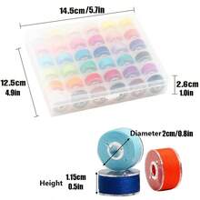 72pcs Sewing Thread Kit, 36 Colors Sewing Machine Threads, Prewound Bobbins Sewing Threads Kit, Sewing Machine Thread Assortment, 400 Yards Per Spools Polyester Thread - 36 Colors - View 3