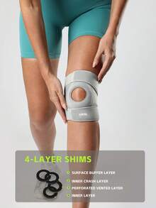 VBOSI 1 Piece Women Men Adjustable Knee Support Patellar Protection With Breathable Holes For Basketball Running Weightlifting Gym Accessories Knee Support Sports Knee Pads Gym Knee Pads - Grey - View 4