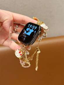 Sanrio Correa compatible con de 38/40/41/42/44/45/46/49mm, 1 pieza de accesorio decorativo de muñeca con diseño lindo de Kuromi el gato de Sanrio