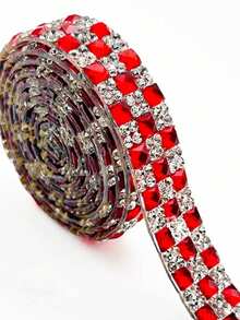 Crystal Glass Cube Self-Adhesive Glass Crystal Rhinestone Decorative Strips, Self-Adhesive Glue, Crystal Ribbon Stickers, Suitable For DIY Fashion, Shoes, Crafts, Clothing, Automotive Decor And Holiday Decorations, Valentine's Day, New Year Gifts, Home Decor - Multicolor - View 4