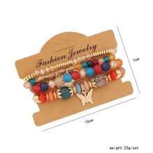 4 piezas Pulseras estilo bohemio con mariposas, joyería versátil y sencilla de uso diario unisex