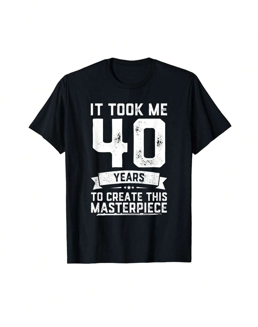 40th Birthday Gag Gift Idea Funny 40 Years Old Joke T-Shirt Gift For RV Owners Halloween Gift For Kids - Black - View 1