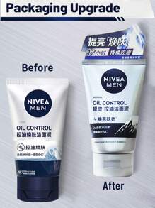 NIVEA MEN Oil-Control Brighten Skin Cleansing Clay, Gentle Cleansing, Tighten Pores, Long-Lasting Oil-Control, Non-Tightening,Matte Skin, Vitamin C Essence(100g/3.52 Oz)