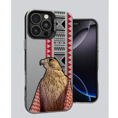 غطاء هاتف واقي مقاوم للسقوط بنمط نسر، تصميم شريطي أحمر للشريط الرأسي، متوافق مع هواتف آيفون 11، 12، 13، 14، 15، 16 برو ماكس، X، XS، XR، 15 بلس، متوافق مع هواتف جالاكسي A03، ريلمي، فيفو، ريدمي، إنفينيكس، هونر X50i، مقاوم للماء والصدمات ومقاوم للخدش