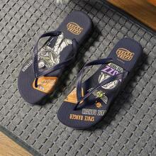 Miniso Series Men's Flip Flops Cartoon Anime Buzz Summer Anti-Slip Soft Bottom Thong Slippers Male Casual Outdoor Sandals - Blue - View 1