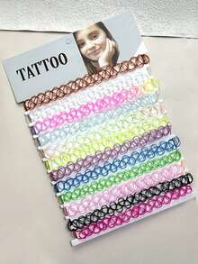 1 Set Mix-Color Fishing Line Choker Necklace For Women, Versatile & Fresh Style - Multicolor - View 3