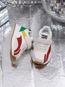 一双男女皆宜的春秋新款儿童鞋，防滑软底婴儿鞋，百搭时尚厚底运动鞋，轻便男女通用运动鞋 - 紅色 - 查看 6