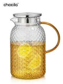 1 pièce Bouteille d'eau froide en verre borosilicaté de haute qualité, bouteille d'eau froide domestique, bouteille d'eau chaude haute température, pot à boisson d'été - Bouteille d'eau à motif de haricot - Voir 2