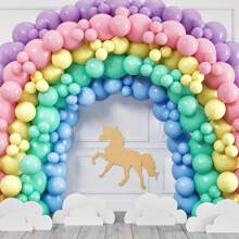 100pcs Assorted Soft Balloons, Rainbow Colors & Sizes - Macaron Balloon Decoration For Birthday Party - Blue, Purple, Yellow, Green, Pink Matte Colorful Supplies For Baby Shower, Spring, Candy, Easter, Unicorn