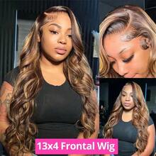 30 Inch Highlight Wig Human Hair Body Wave Human Hair Wigs Brazilian Blonde Ombre Lace Front Wig 13x4 13x6 Hd Lace Frontal Wig - 13x4 Frontal Wig - View 1