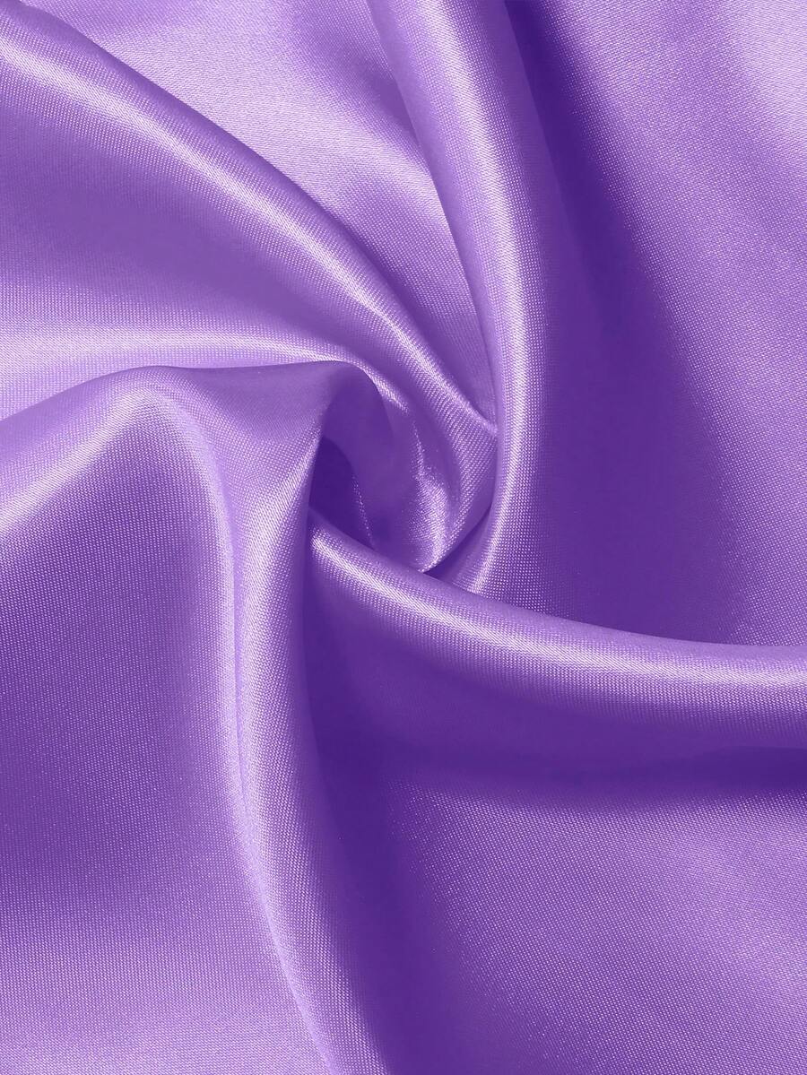 1pc Smooth Soft Purple Satin Shiny Soft Fabric Material, Suitable For Bridal Gown, Wedding Decor, Crafts, Sewing - Purple - View 1
