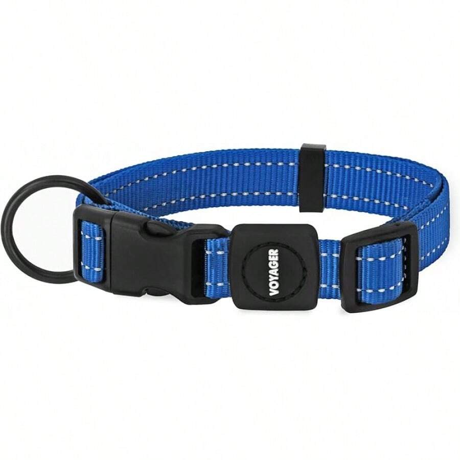 Mejores Suministros para Mascotas Correa o Collar Reflectante para Perros Voyager con de Neopreno, para Cachorros de Razas Pequeñas, Medianas y Grandes, Lindo y Resistente para Caminar, Correr y Entrenar - Turquesa, S - Collar (Azul Real) - Ver 1