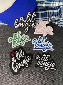 1 Set mit 3/6 Stücken süße rosa, blaue, schwarze und weiße englische Buchstaben Stickerei Patch Polyester Abzeichen Applikation, süße DIY Kleidung zum Aufbügeln oder Annähen, Accessoire Stoffaufkleber, geeignet für Rucksäcke, Jeans, Jacken, T-Shirts, Hüte, Kleider usw.