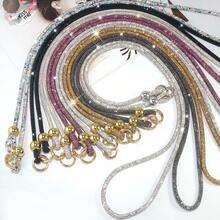 2026新年情人节水钻装饰挂绳 - 奢华风格,百搭INS风设计,长度可调节,全水钻链条手机挂绳,1条全水钻挂绳,防丢防盗手机挂绳,含密封垫圈 - 彩色 - 查看 2