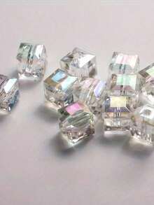 50 piezas de cuentas cúbicas de 8mm de colores para hacer joyas, pulseras con cuentas, collares, decoraciones - Multicolor - Ver 5