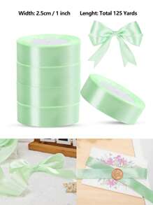 125 Yards/1 Inch Single-Sided 31-Color Solid Color Satin Ribbon Set, 125 Yards/1 Inch Wide Per Roll, Various Ribbons Suitable For Gift Wrapping, Christmas, Weddings, Parties, Flower Decorations