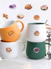 50pcs Transparent Chinese Cuisine Food Stickers, Waterproof Clear PET Scrapbooking Stickers For Planner, Guitar, Notebook, Phone,School Supplies,Back To School - Multicolor - View 6