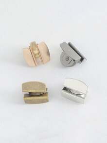 4个帆布钱包磁性合金扣，20*7毫米，4种颜色可选，无缝磁扣，DIY工艺配件，包包按扣，仿皮包包隐藏式按扣，无需缝纫，复古金属旋转锁扣，适用于单肩包和服装，DIY手提包配件，皮革工艺包包钱包，优雅金色包包五金，手工包包配件，圣诞礼物，圣诞装饰品 - 彩色 - 查看 5