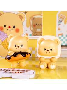 New Cream Bear Blind Box Figurines, Cute Snoring Mini Bear Decor Desktop Ornaments (Blind Box, Random Style) - Multicolor - View 5