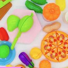 1pc/1set 披萨、水果蔬菜玩食物玩具套装、培养孩子烹饪兴趣、色彩启蒙玩具、男女通用儿童厨房、厨房玩具套装、儿童玩具、烹饪玩具套装、家居玩具、儿童食物玩具、玩具食物、儿童烘焙玩具套装、玩具、生日礼物、节日礼物（款式和颜色随机） - 彩色 - 查看 12