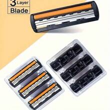 Premium Men's Razor With 3-Layer Stainless Steel Blades, Manual Razor Replacement Head, Gift For Father's Day, Christmas, Mother's Day
