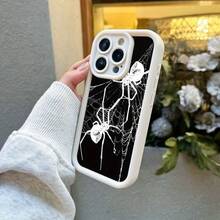 Black Spider Design Black And White Soft TPU Material, Fun And Durable, Shockproof And Anti-Slip Protective Phone Case For IPhone 16/16 Pro/16 PLUS/16 Pro Max/15/14/13/12/11/X - Mix Color 1 - View 5