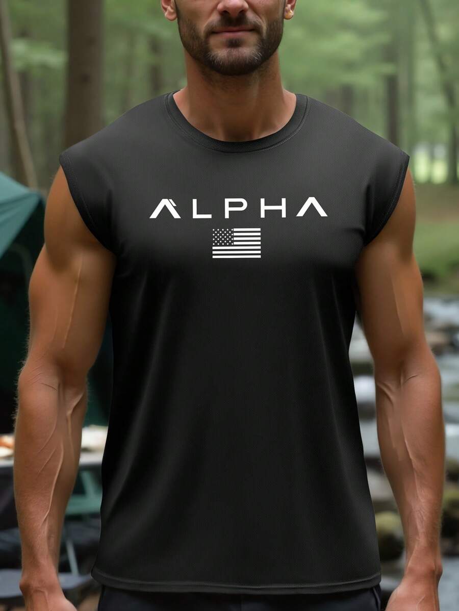Men's Athletic Wide Shoulder Tank Top, Quick-Dry Breathable Fabric, Suitable For Home Workouts, Camping, Summer Outdoor Activities, Multipurpose Design To Meet Various Training Needs