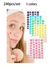 40/200/240/320/960 件万圣节和圣诞节装饰贴纸,派对用彩色五角星贴纸,节日照片装饰,脸部装饰贴纸,仅供装饰(非化妆品) - 彩色 - 查看 16