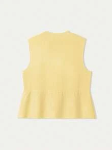 FOR BEAUTY Women's Knit Sleeveless Tank Top, Casual Minimalist Style, Solid Color, Back To School Essential, Spring/Summer - Deep Apricot - View 9