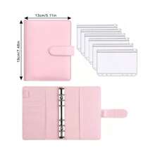 A Macaron Loose Leaf Notebook With Zipper Storage, Notebook, Savings Bill Storage Bag, Equipped With 6 Cash Envelopes, Used For Students To Store Stationery Such As Pens, Rulers, Home Storage Cards, Documents, Office Storage Receipts, School Supplies,Back To School