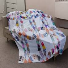 Ultraweiche, warme, leichte Flanelldecke - bunter Retro-Patchwork-Stil - geeignet für alle Jahreszeiten, ideal für Zuhause, Reisen, Camping, Sofa, Bett und Büro-Schlafzimmer Dekoration