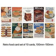 10 Retro Food Wall Stickers, Bedroom Corner Atmosphere, Beautiful Decoration, Poster, Card, Photo Props