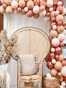 Retro Blush Pink Balloons, 60 Packs 10 Inch Dusty Pink Metallic Chrome Rose Gold White Sand Nude Balloons For Bridal Baby Shower Girls Boho Birthday Wedding Decorations Supplies