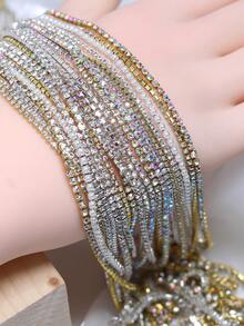 90厘米水钻珍珠爪链金属金银AB钻石DIY饰品美甲装饰配件 - 彩色 - 查看 5