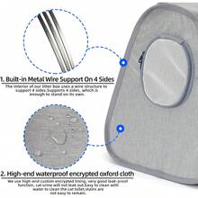 Collapsible Portable  Litter Box Standard Travel Lightweight, Leak-Proof, Sturdy, Prevent Litter Scatter Design Easy To Clean, Collapsible Travel Puppy , Portable  Playpen - 1 - View 5