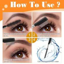 LookEyelash Comb 2 Pack Metal Eyelash Brush Eyelash Comb Lash Brush Separator Eye Makeup Brush Tools For Eyelashes Extension Eyelash Makeup Grooming Tool For Women Girls Cosmetic Travel! - Black - View 3