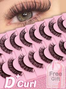 Set di ciglie finte da 20~1 D, ricci, morbide, drammatiche in 3D in pelliccia di visone nera, lunghe e sottili, multistrato di diverse lunghezze, con confezione extra-large, adatte per matrimoni, feste, club, riunioni di lavoro quotidiane, per spose, studentesse, compleanni e altre occasioni