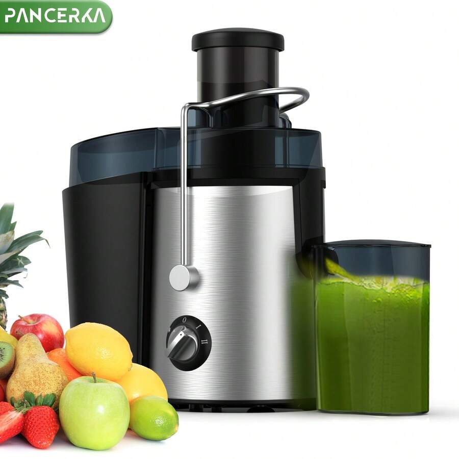 PANCERKA 3-Speed Juicer, Centrifugal Juicer, 3-Inch Wide Chute To Fit Whole Fruits And Vegetables, Easy To Clean, Suitable For Home Use