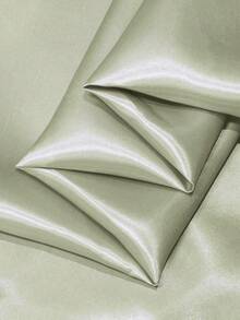 1pc Smooth & Soft Satin Fabric In Jade Green Color, Suitable For Bridal Gowns, Wedding Decor, Crafts, Sewing - Bean Green - View 5