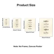 1 件/套中性复古鱼类海报，每日捕捞艺术印刷品，米色简约海鱼墙饰，渔夫美学墙饰，沿海厨房墙饰，鱼类爱好者的海鲜海报，无框架