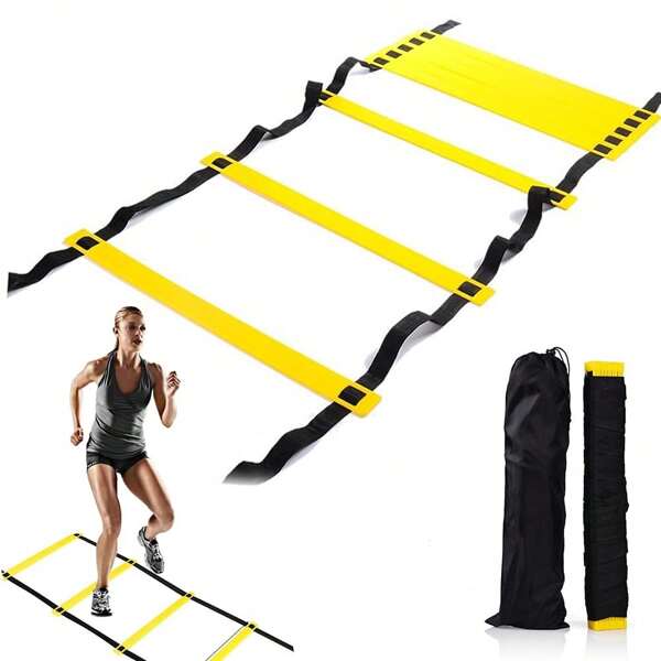 Escalera de agilidad - Mejora la velocidad, la coordinación, desarrolla la fuerza de los pies, mejor trabajo de pies, equipo de entrenamiento perfecto para baloncesto, fútbol, béisbol, deportes de equipo, práctica, gimnasio