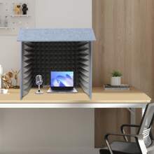 Portable Soundproof Booth Desktop Vocal Recording Booth Square Sound Proof Box Cover Vocal Absorbing Shield Music Recording Equipment To Filter Vocal For Microphone Studio Sound Recording