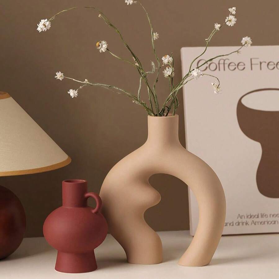 1 pièce Vase à fleurs de style nordique minimaliste Wabi-Sabi Ins, décoration de chambre, décoration de maison, décoration de cuisine, décoration de mariage, décoration de table, centres de table, décoration de bureau en verre - Multicolore - Voir 1