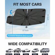 SKKREWindshield Sun Shade With 360 Pull Cord AntiScratch Handle Upgraded Sunshade For Car Windshield With DoubleLayer Fabric Car Umbrella Front Sun Shades Cover For Most Vehicles5g4s - Grey(PullCordHandle) - View 6