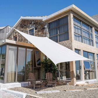 1 Piece Of Curved Commercial Outdoor Sunshade Sand Rectangular Heavy-Duty Backyard Shade Cloth Anti-Staining In Multiple Colors, Suitable For Patio, Garden, Poolside, Camping And Barbecue