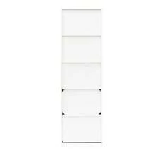 HOMLUX Luder 5-Tier Bookcase, Bookshelf & Storage Shelves, Wood Finish Bookcases, Five-Level Display Unit For Living Room, Bedroom, Office, White